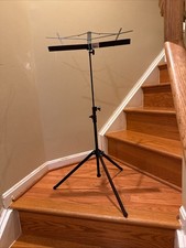 TITAN TMS20-BLK Matte Black Music Stand Great For School/Lessons/Band/Orchestra