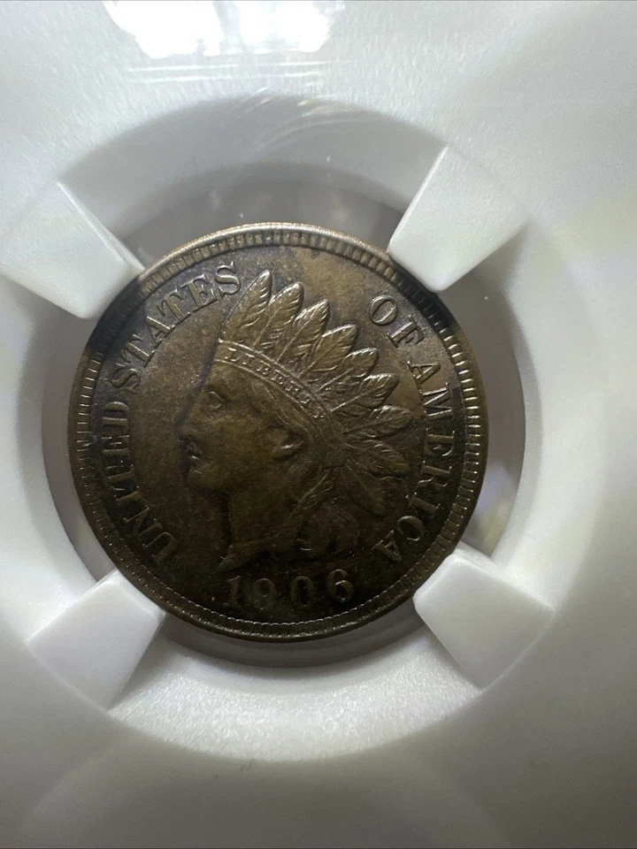 NGC MS-63 BN 1906 Indian Head Cent, Lovely, Wood-Grain Toned specimen. - Image 4 of 4