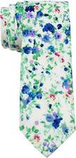 Men's Cotton Printed Floral Neck Tie Skinny Tie