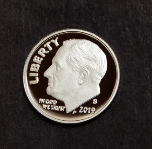 2019 S Roosevelt Dime Gem Silver Proof .999 Fine Silver    Lot  4741