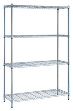 Quantum Storage Systems RWR72-1830LD Adjustable Wire Chrome 4 Shelves 72" H x 30