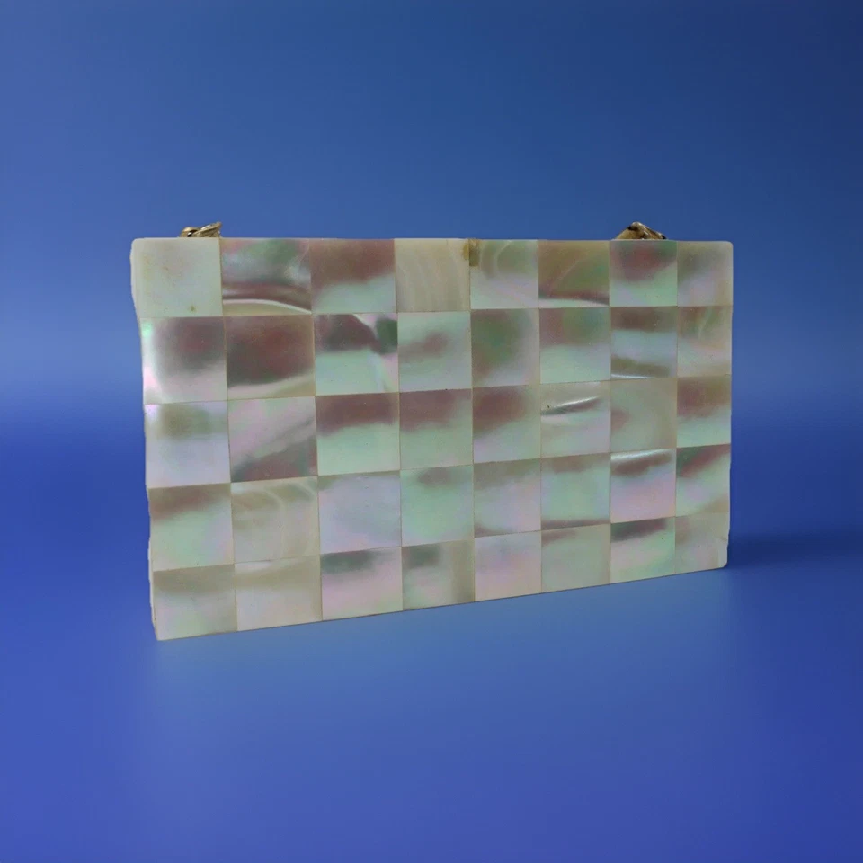 VTG 1950's Evening Vanity Mother of Pearl Purse Minaudiere w/Compact Lipstick - Image 2 of 4