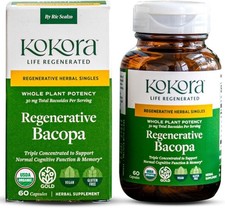 Regenerative Bacopa - Organic Adaptogenic Bacopa Supplement - Cognitive Funct...