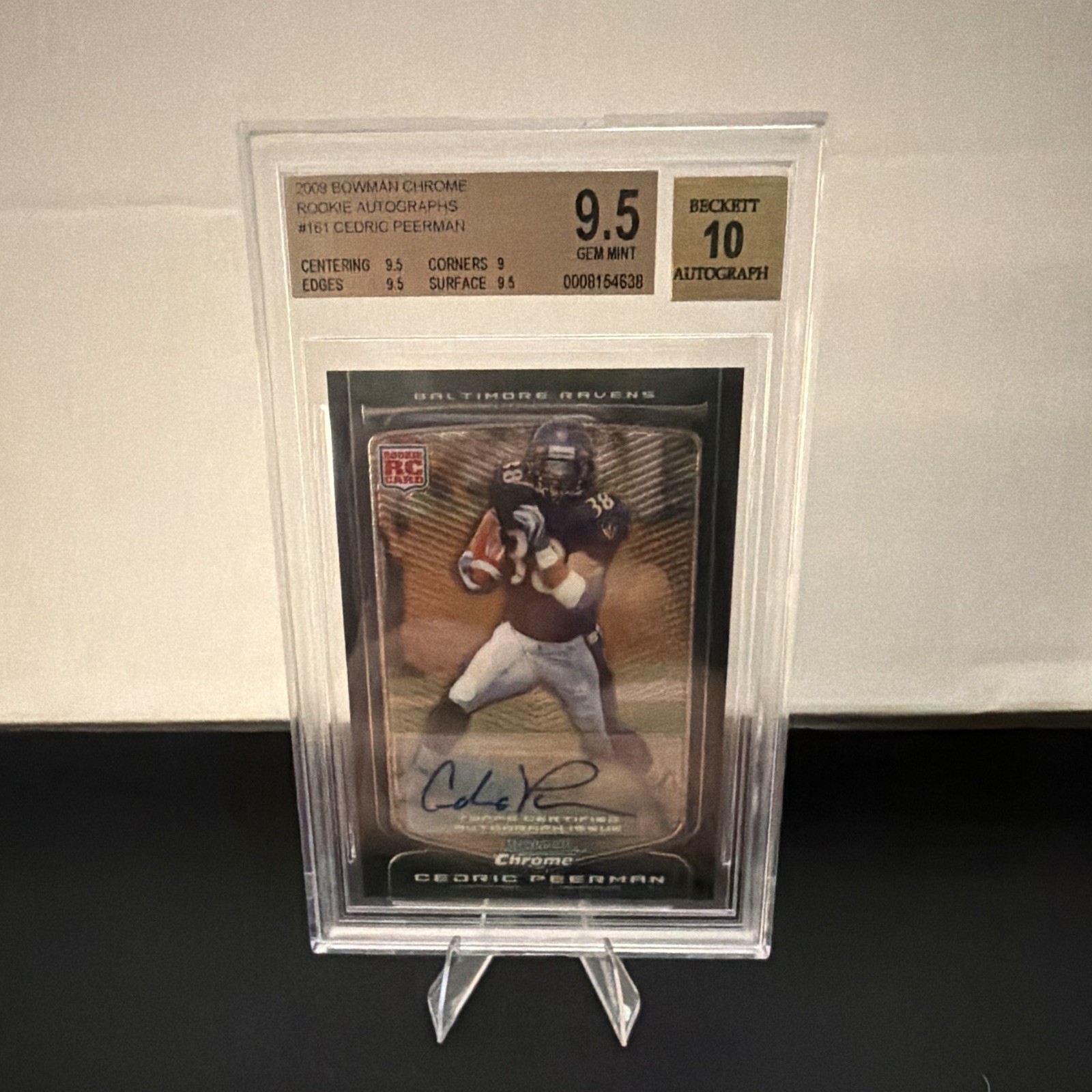 Cedric Peerman Bowman Chrome #161 Autograph