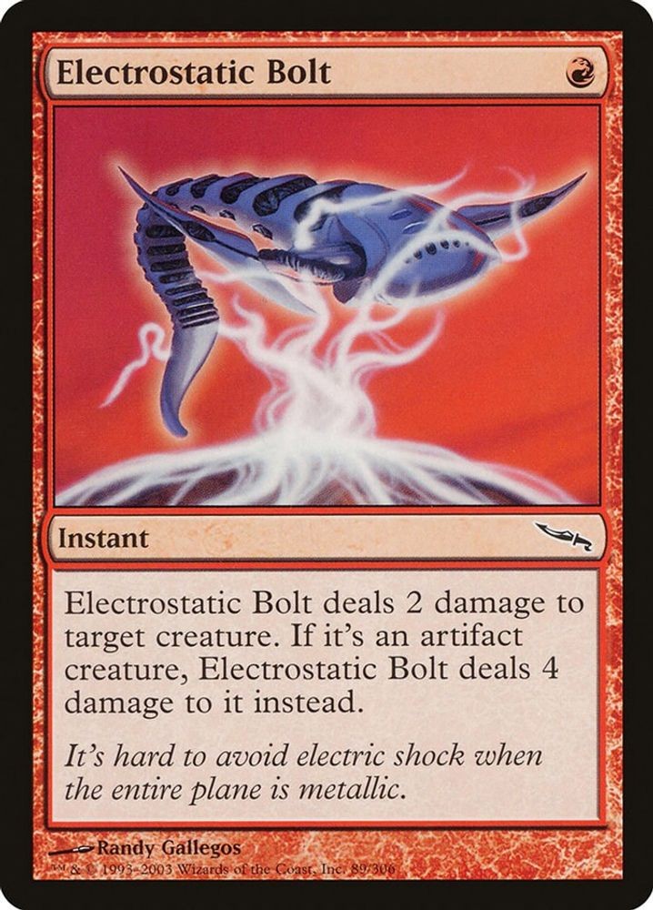 2003 Magic: The Gathering Mirrodin - Electrostatic Bolt (#89, C, Lightly Played)