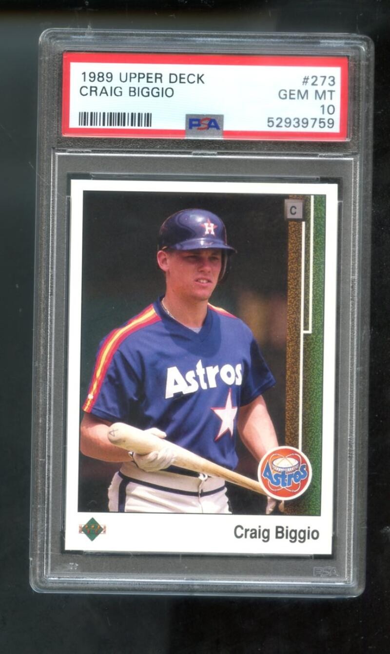 1989 Upper Deck #273 Craig Biggio ROOKIE RC PSA 10 Graded Baseball Card MLB MINT