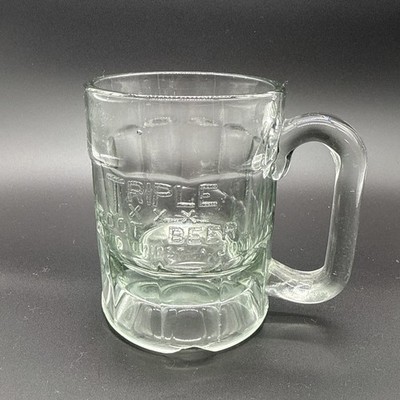 Vintage Triple XXX Root Beer Soda Glass Mug 4 1/2  Embossed - Makes Thirst A Joy