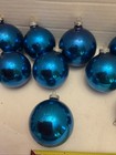 12 Vintage Glass Christmas Tree Balls Ornaments 2.5" Blue Metal Caps RETRO -Z — photo 9