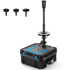 690GPH Pond Filter Fountain Pump w/ RGB LED Light Submersible Koi Pond Pump Kit