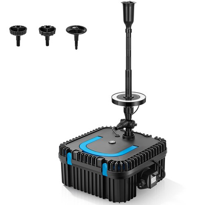 #ad 690GPH Pond Filter Fountain Pump w RGB LED Light Submersible Koi Pond Pump Kit $62.97