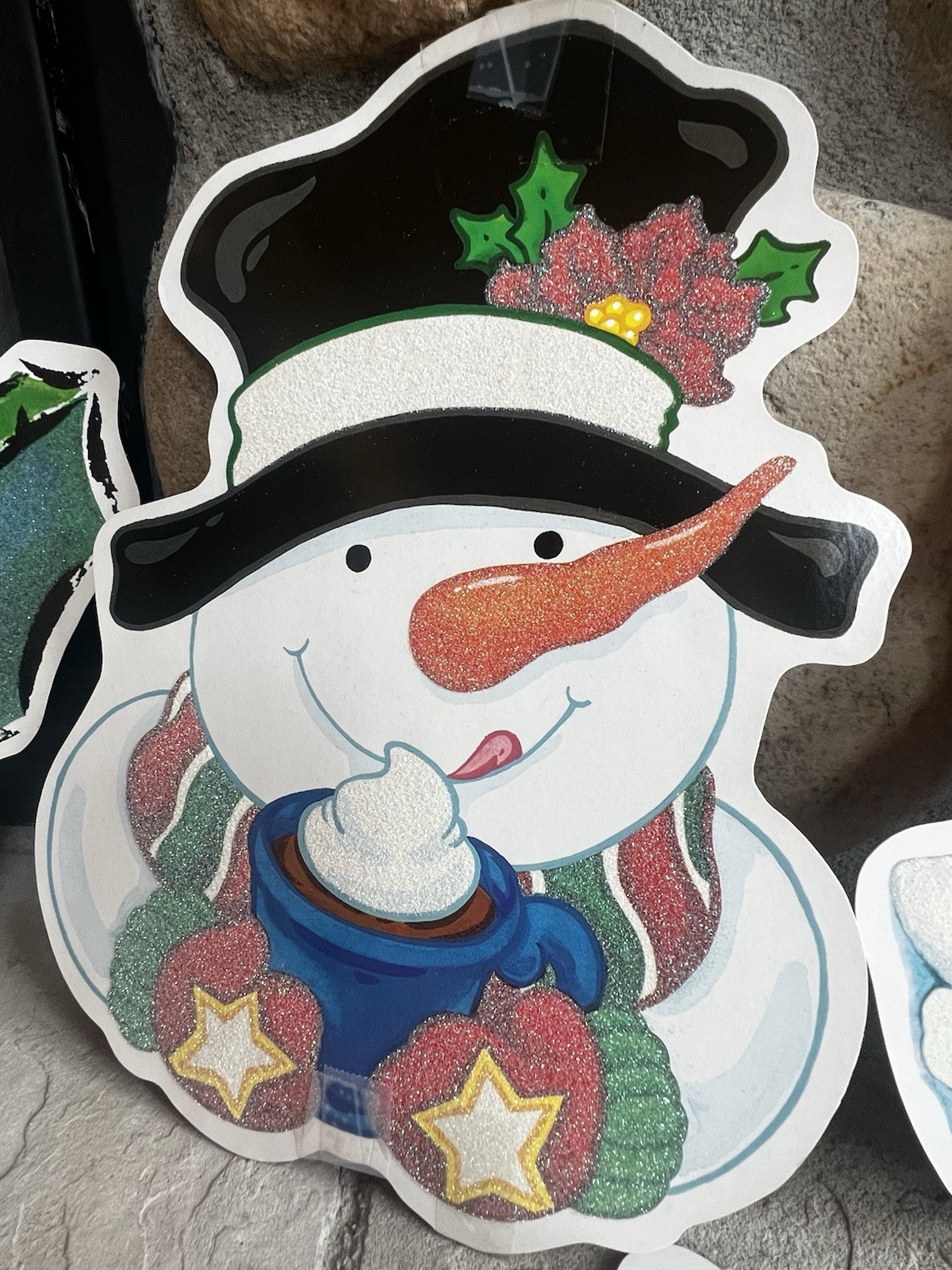 90s Vintage Christmas Wall Paper decoration Die Cuts Lot Of 6