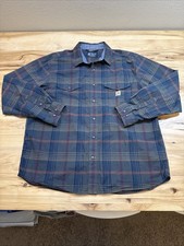 Carhartt 105437 Men  s Rugged Flex Relaxed Fit Long Sleeve Plaid Shirt Size XL
