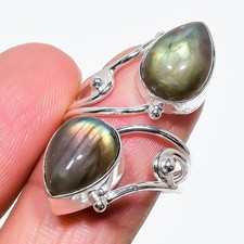 Labradorite Gemstone 925 Sterling Silver Jewelry All Size Ring For Gift