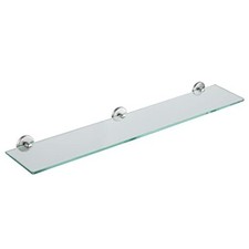 Bathroom Glass Shelf, Tempered Glass Shower Storage 30 Inch 1 Pack Brushed