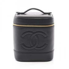 Chanel Coco Mark Calf Handbag Women Black One Size