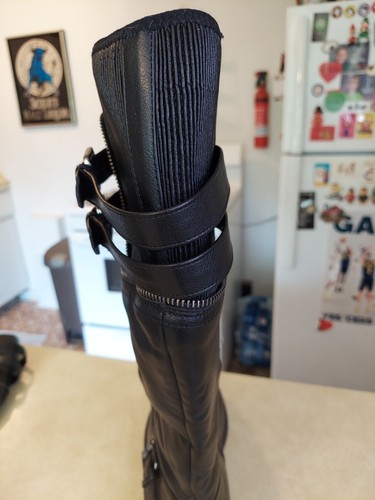 Stivaletto donna bianco montagna labirinto alto nero ecopelle zip laterale - Foto 6 di 16