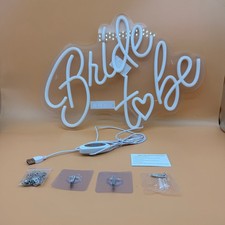 Bride To Be Neon Sign White LED Neon Light Sign USB Wedding Light Signs