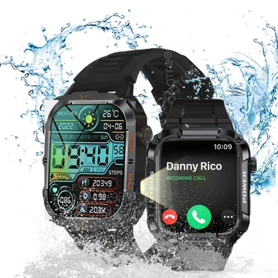 BLACKVIEW Mens Military Smart Watch Call, W Bluetooth, GPS, Fitness Tracker, Health Track+