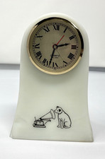 RARE Vintage RCA Nipper The Dog Fenton Milk Glass Mantle Clock - Read