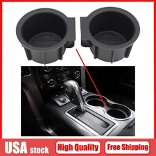 1Pair Front Center Console Cup Holder Rubber Insert For 2009-2014 Ford F-150