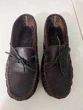 Minnetonka Brown Leather Moccasins Driving Boat Loafers Rubber Sole 768 Men 10