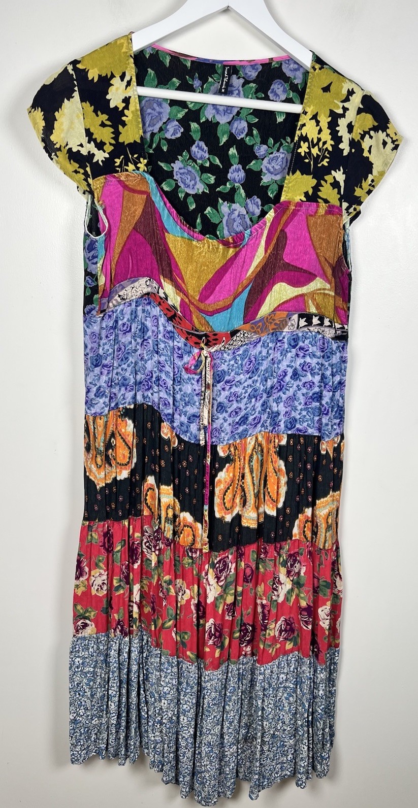 SACRED THREADS Medium Tiered Patchwork Floral Boh… - image 2