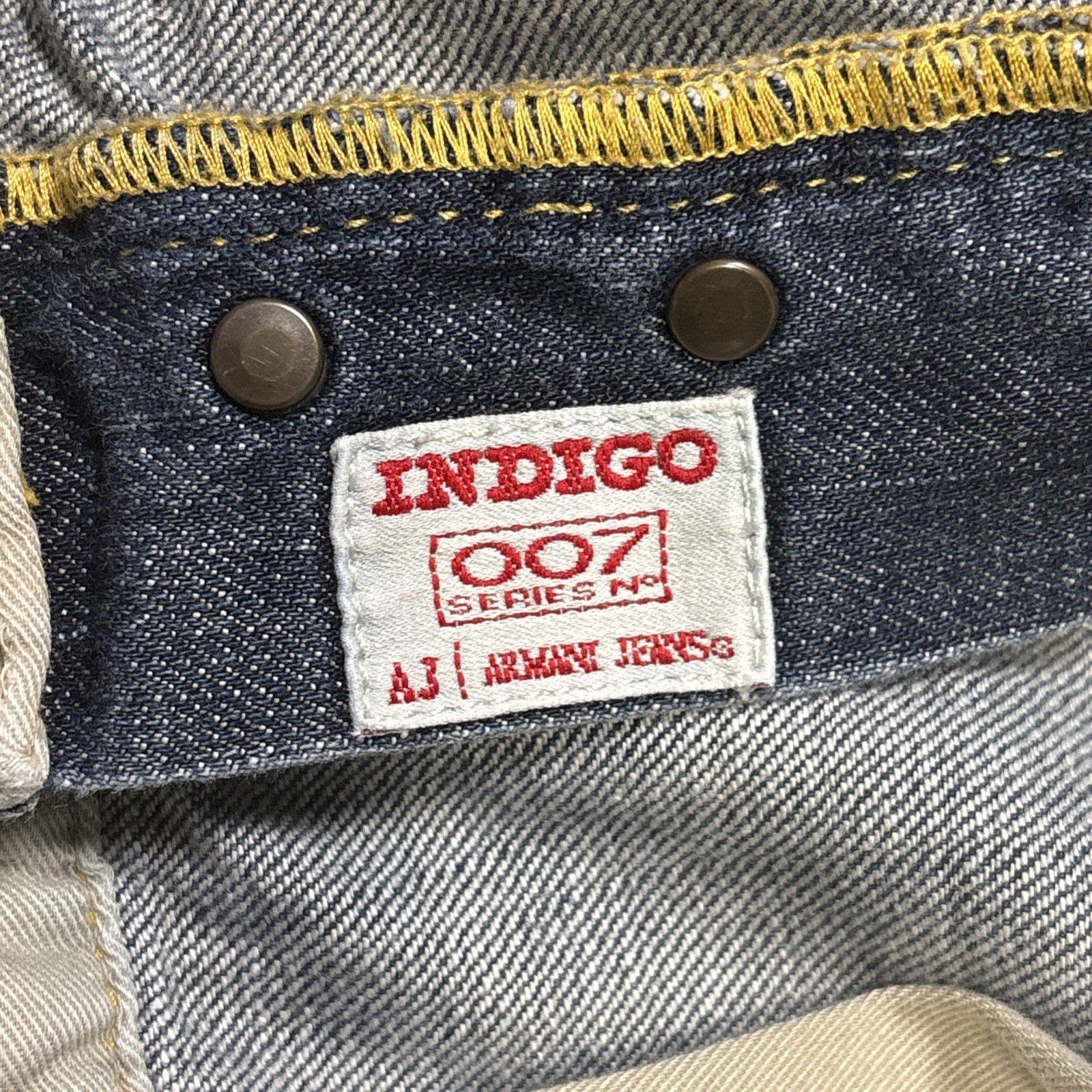 A J ARMANI Jeans Indigo 007 Series Straight Leg Jeans 34 X 27 - View 6