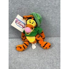 The Disney Store Winnie the Pooh Tigger Bean Bag Plush 9" NWT St Patricks Day
