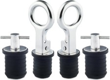 4Pcs 1 Inch Boat Plug Snap Handle Drain Plug and T Handle Boat Drain Plug