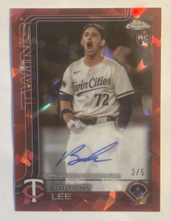 2025 Topps Chrome Sapphire RED Refractor Brooks Lee Auto Rookie /5 Twins 🔥
