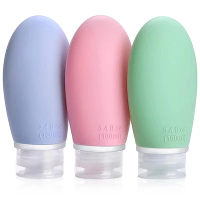 BESUCHE DEN OPRET-STORE Opret 100Ml Silikon Reiseflaschen Set, 3 Stück Auslaufsicher Nachfüllbare Portab