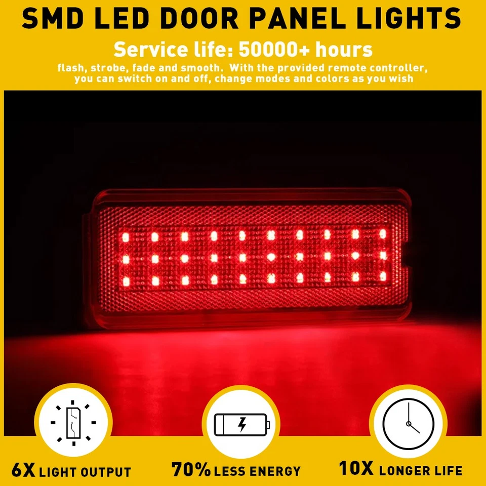 Luz de cortesía LED roja para puerta interior 2 piezas para Ford F-250 Super Duty 1999-2007 Foto 2 de 4