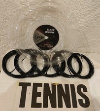 5x Set di Corde da Tennis Dunlop Black Widow 1,26mm 12,2 metri dal Rotolo 
