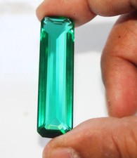 50 Ct Best A Certified Natural Brazilian Green Topaz Emerald Cut Loose Gemstone