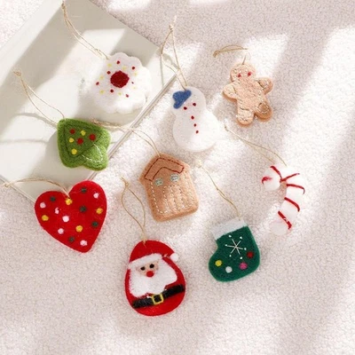 Pendentifs de Noël en tissu feutré 9 pièces pour décoration de vacances - Photo 1/4