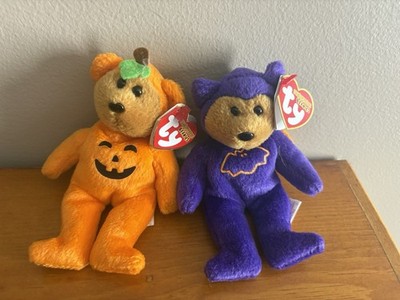 TY Halloweenie Beanie Baby - TREATSIES &EEKS Bears (5 inch