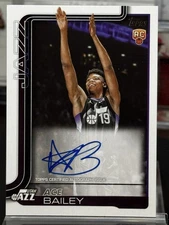 2025-26 Topps Basketball Flagship Ace Bailey Utah Jazz Rookie Autograph #TFRR-AB