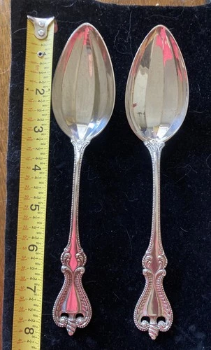 2 Large Antique Old Colonial by Towle Sterling Serving Spoons-8.25 Inch