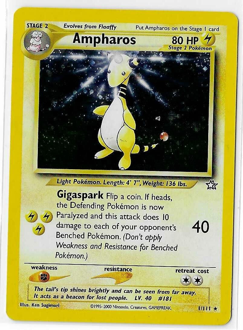 Ampharos (1/111) [Neo Genesis Unlimited] Heavily Played Holofoil
