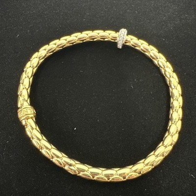 Chimento Stretchable Spring Bracelet 18K Yellow Gold White Gold Diamond Ring