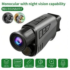 1080P Digital Night Vision Monocular 16XZoom Infrared Scope HD Recording Goggles