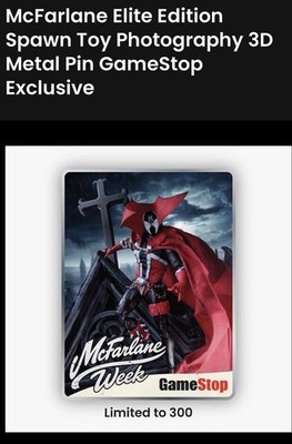 McFarlane Elite Edition Spawn 3D Metal Pin GameStop Exclusive LE 300 Todd