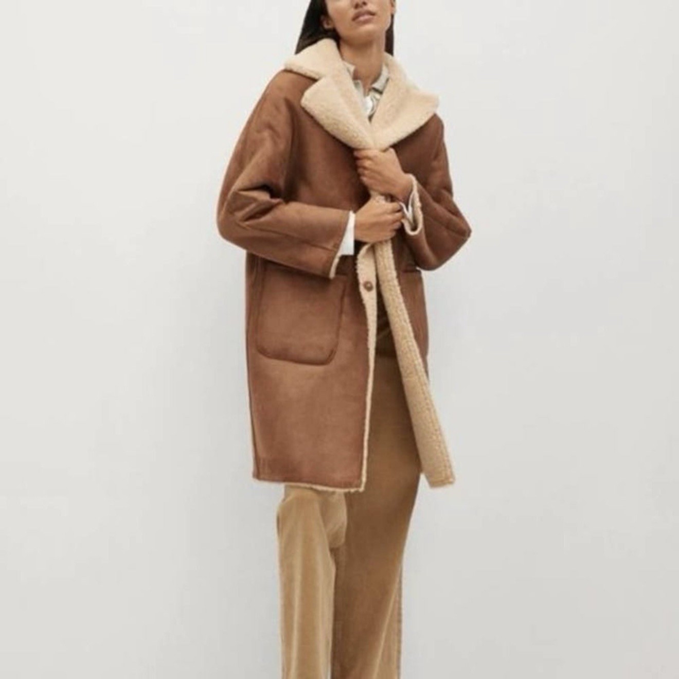 Mango Shearling look boho retro statement vintage… - image 3
