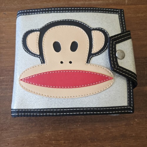 Vintage Y2K Paul Frank Julius Monkey CD Holder Wallet Glitter Vinyl Case 2000s