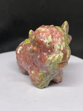 Plum Flower Jade Highland Cow Carving - Crystals