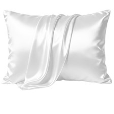 White Silk Pillow Cases Standard Size with Hidden Zipper