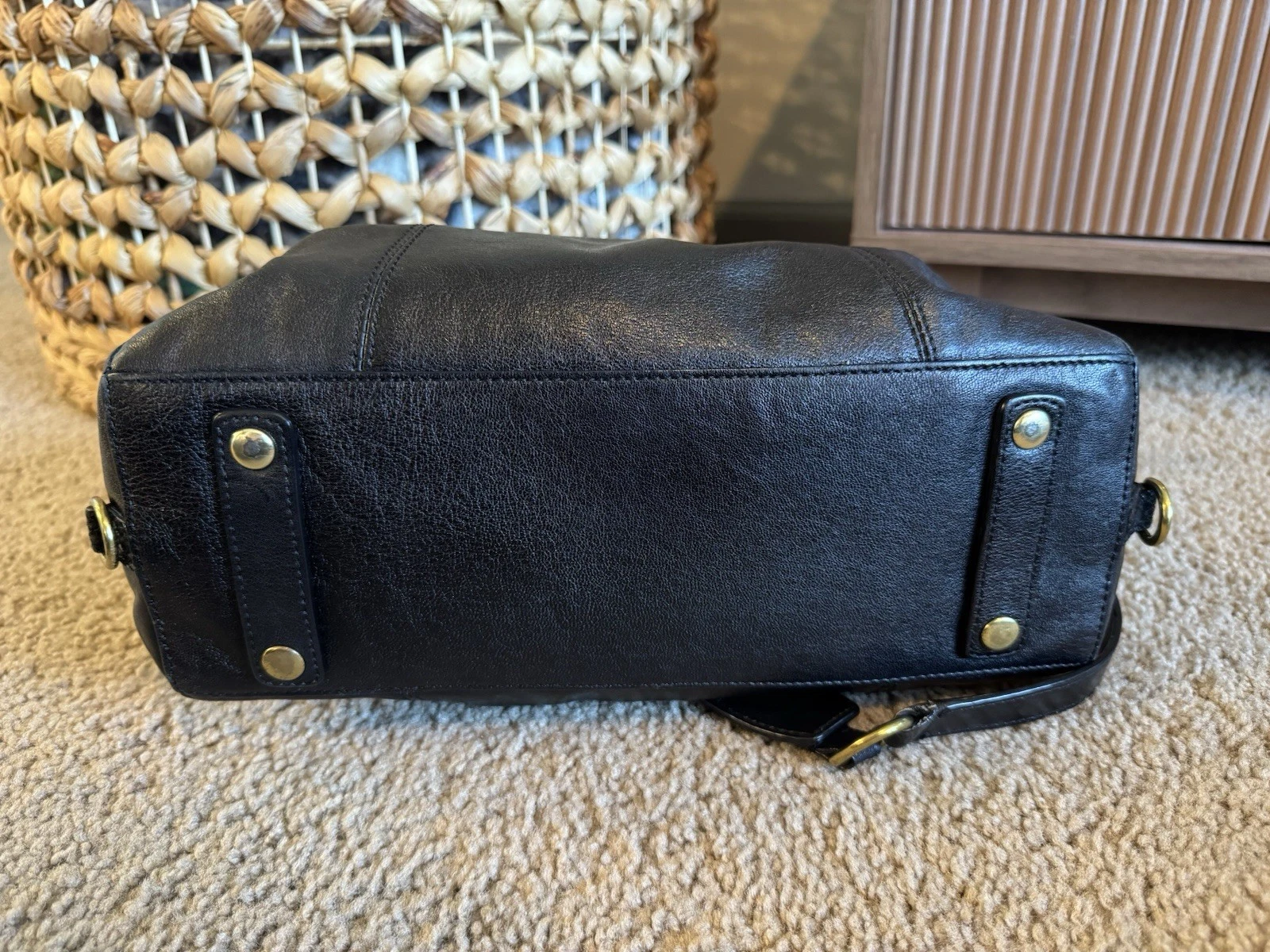 Borsa a tracolla Coach Ashley nera pelle con accenti di pelle di serpente A1373 F1924