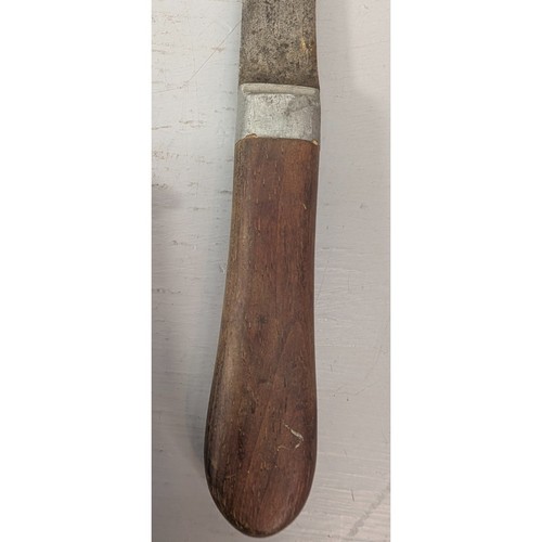 Lot of 3 Vintage Knives Wood Handle Brass Rivets Chef Butcher Primitive Unmarked - Picture 8 of 14