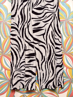 Issey Miyake Pleats Please Inspired B&W Zebra Pattern Animal