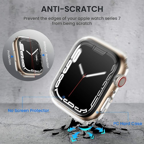 Hülle für 2021 Apple Watch Series 7 41/45MM 360 VOLLBILDSCHUTZ Glas Cover - Bild 4 von 15